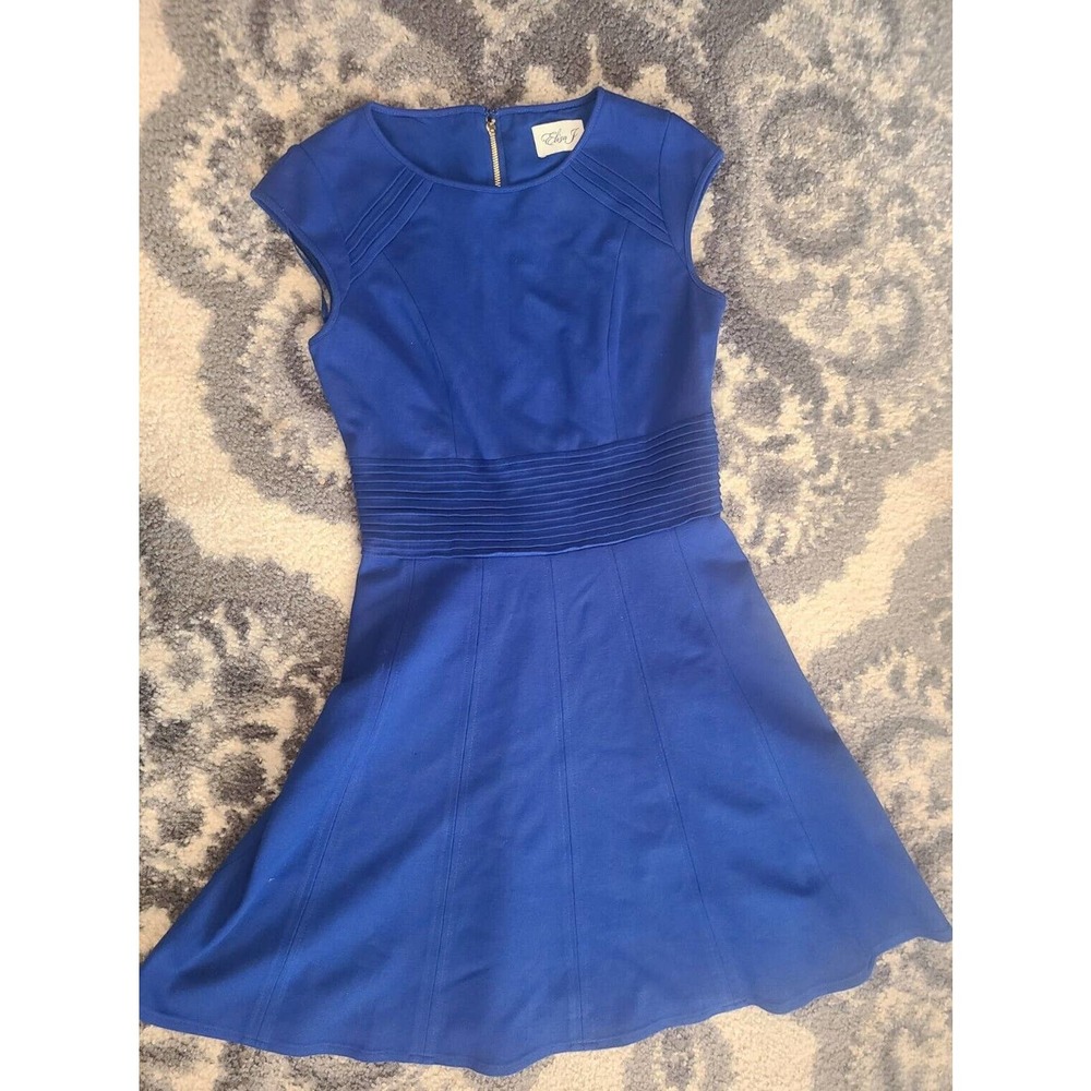Eliza J Cobalt Blue Short Sleeve Flared Dress Size 4